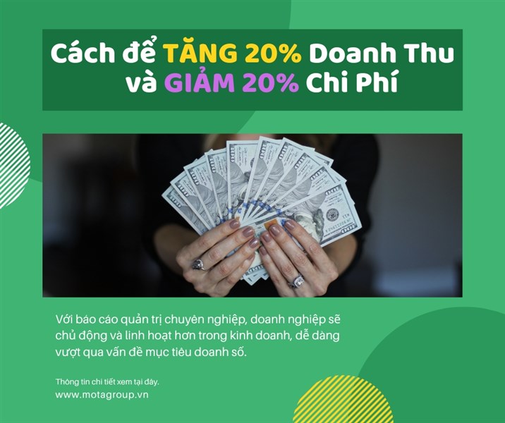 CÁCH TĂNG DOANH THU 30% VÀ GIẢM 20% CHI PHÍ BẰNG BÁO CÁO QUẢN TRỊ CHUYÊN NGHIỆP.
